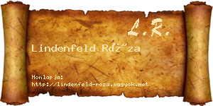 Lindenfeld Róza névjegykártya